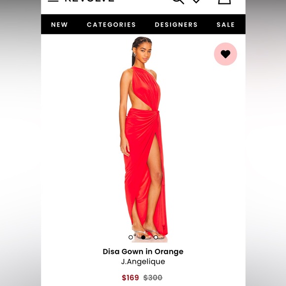 Beautiful red orange gown. Size small. - Picture 2 of 5